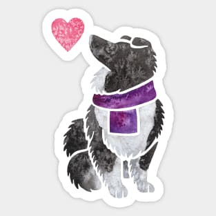 Watercolour Shetland Sheepdog (bi-black) Sticker